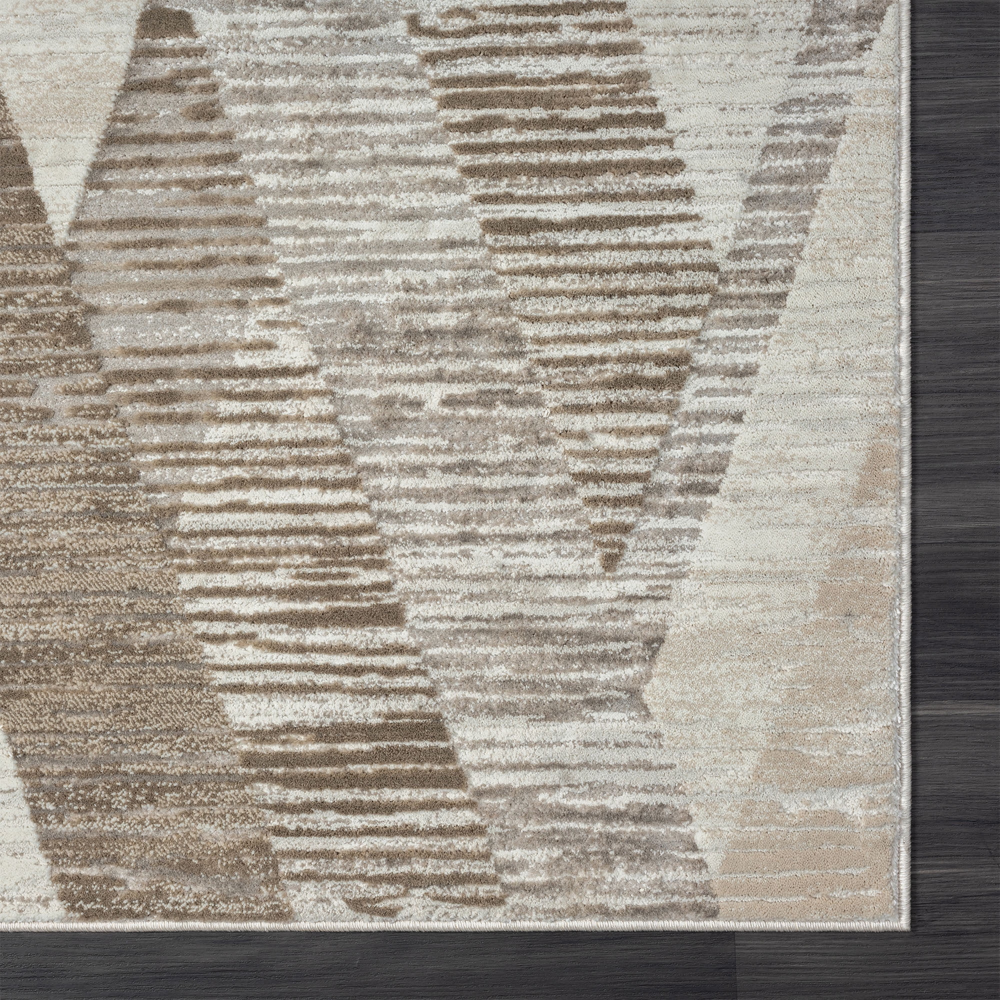 Harlow Hill Claire Geometric Modern Performance Polyester Indoor Area Rug, Gray, 5' x 7'11"