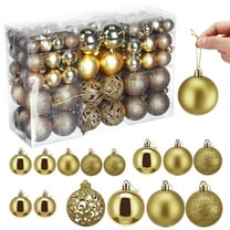 Vosarea Xmas Tree Ornaments, Golden Plastic, Festive Warmth, Abundant Quantity, 100Pcs
