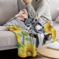 thumbnail image 3 of Farmhouse Blanket Soft Cozy Warm Throw Blanket for Couch, Plush Fuzzy Flannel Fleece Blankets for Sofa, Watercolor Sunflowers Animals Printed Wood Grain Bed Blankets Gifts for Men, 50"x80", 3 of 9