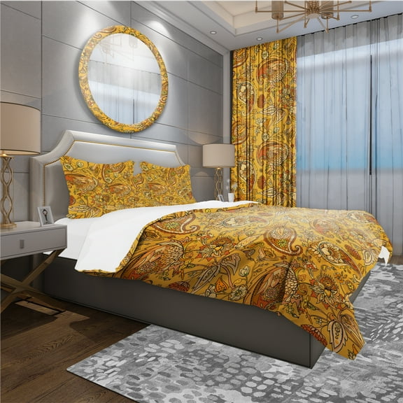 Designart 'Oriental Paisley Pattern' Designer Duvet Cover Set