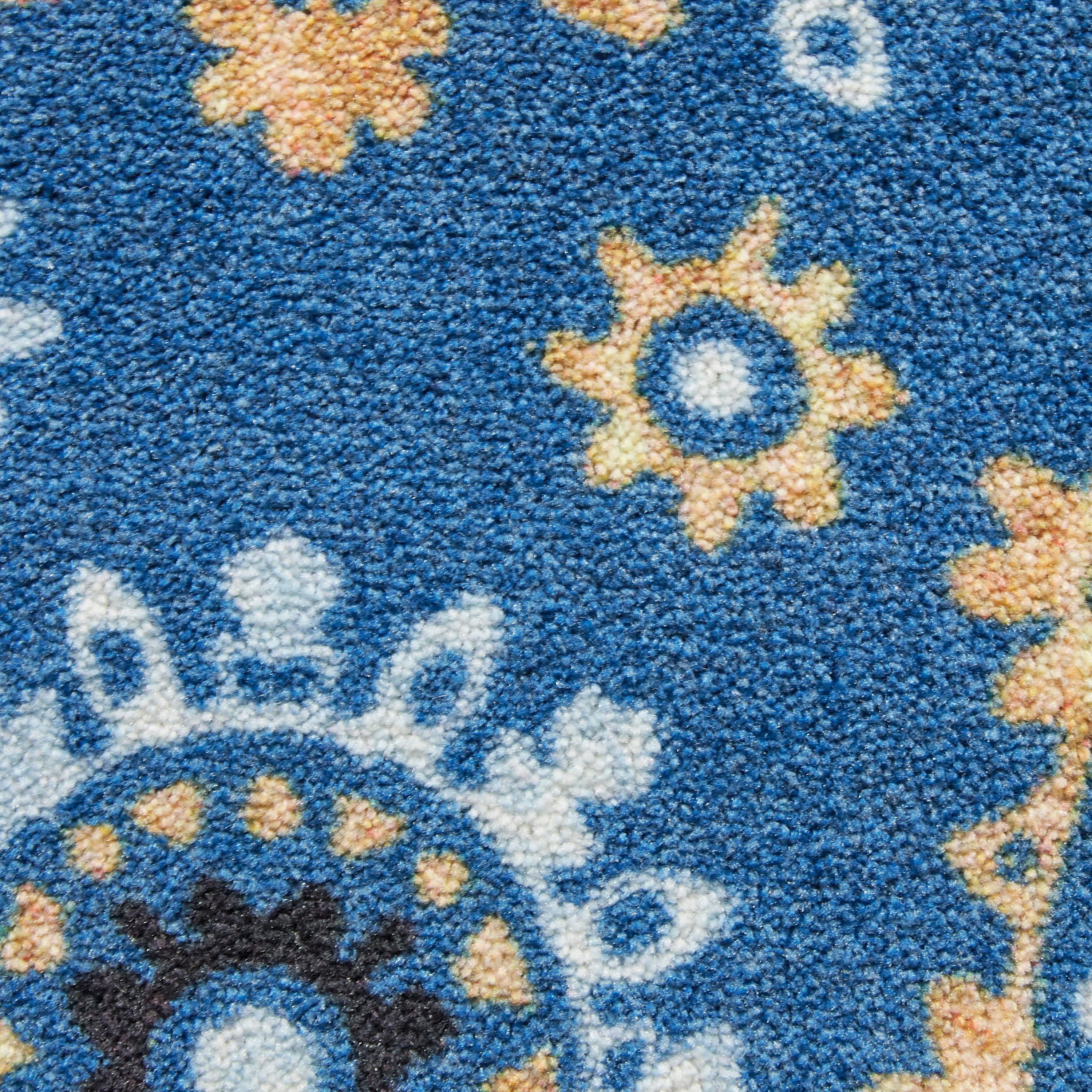 Mohawk Home Prismatic Tulsa Medallion Medium Blue Transitional Ornamental Precision Printed Area Rug, 5'x8', Blue