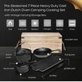 Bruntmor Camping Cooking Set Of 7 Pre Seasoned Cast Iron Pots, Pans