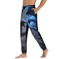 thumbnail image 3 of Xecao Black And Blue Lightning Dragon Print Active Tech Joggers for Men, Mens Sweatpants Lounge Pants with Pockets-Small, 3 of 5