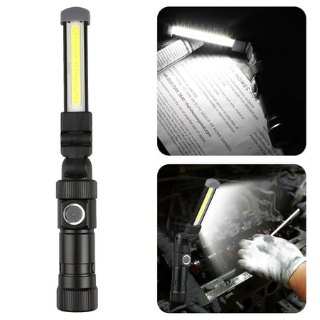 Led Work Light, USB Rechargeable Work Lights with Magnetic Base and 5 Lighting Modes Ultra Bright COB Flashlight Inspection Lamp for Car Repair, Household, Workshop, Camping,