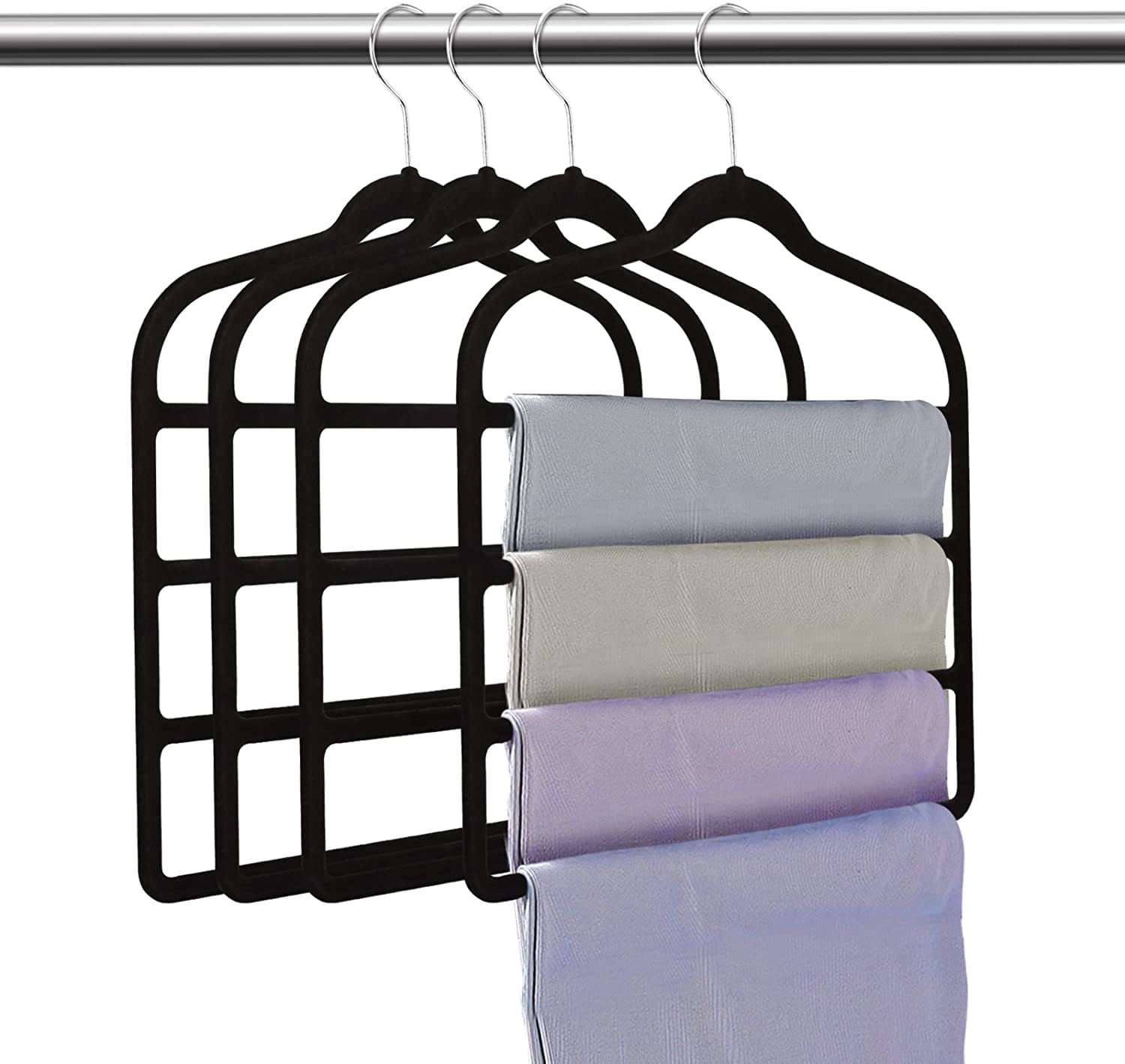 Black Plastic Trouser Hangers with Under Bars  355 cm  Choice of pack  quantity options