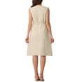 thumbnail image 3 of INSPIRE CHIC Women's Work Professional Sleeveless A-Line Dress S Dark Beige, 3 of 6