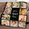 thumbnail image 2 of AISENIN Custom Blanket with Photo Text Collage Personalized 10 Photo Throw Blanket Using Your Own Pictures, Custom Christmas New Year Gifts for Mom Dad Family Sisters Friends Kids Couple 60*80inch, 2 of 3