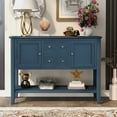 thumbnail image 2 of Harper & Bright Designs Console Table Buffet Sideboard Sofa Table with Four Storage Drawers Two Cabinets and Bottom Shelf, Light Navy, 2 of 11