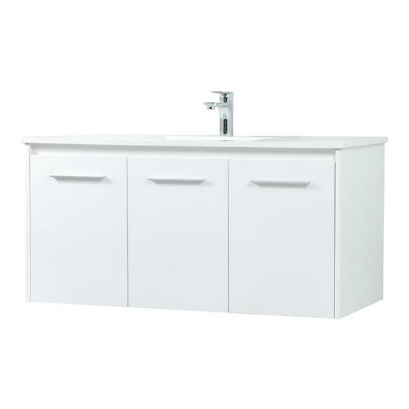 40 inch single bathroom vanity in white