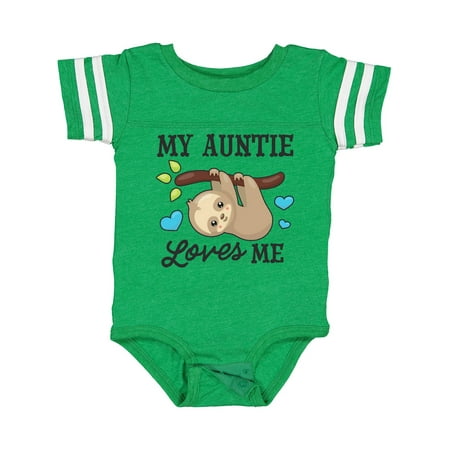 

Inktastic My Auntie Loves Me with Sloth and Hearts Gift Baby Boy or Baby Girl Bodysuit