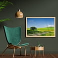 thumbnail image 2 of Nature Wall Art with Frame, Rural Country Scenery with Floral Grass Field Tree Idyllic Landscape, Printed Fabric Poster for Bathroom Living Room, 35" x 23", Apple Green Pale Blue, by Ambesonne, 2 of 2