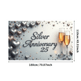 thumbnail image 6 of LUUFILx Silver Anniversary 25th Banner Backdrop Party Decoration Heart Design Champagne Celebration Sparkle Event Decor Background Photography Props, 6 of 8