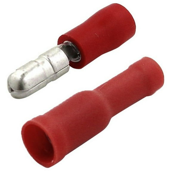 Xscorpion FB2218R Bullet Connector Female 22/18 Ga; ; Red; 100 Pcs