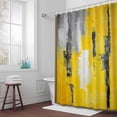 thumbnail image 5 of Abstract Gray Yellow Fabric Shower Curtain Oil Painting Washable Shower Curtains for Bathroom, Waterproof Bath Curtain with Hooks Home Decor 36x72in, 5 of 8