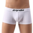 thumbnail image 2 of HUPOM Mens Underwear Boxer Briefs Male Thongs Medium waist Elastic Waist Solid Boxer Briefs White L, 2 of 9