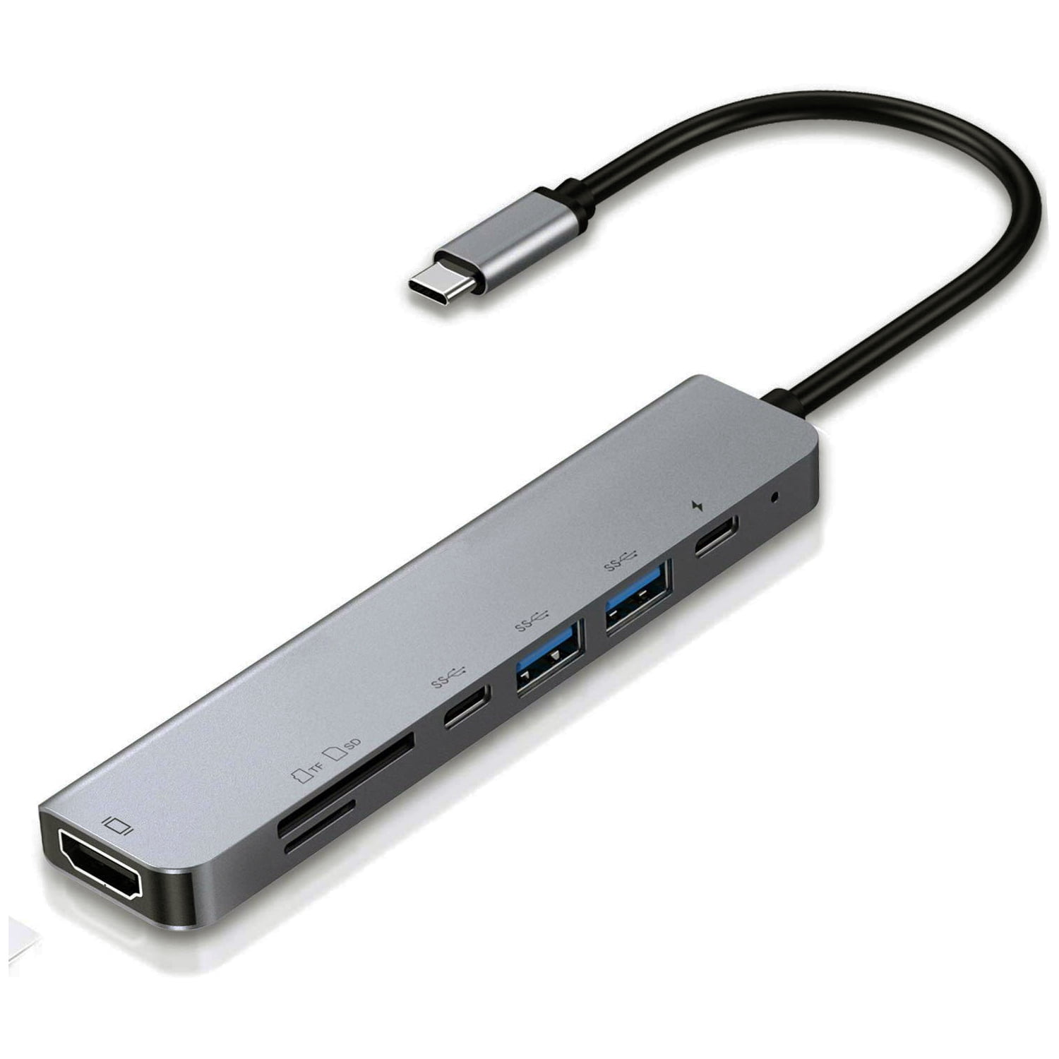 7-in-1 USB C Hub Type-C 3.1 to 4K HDMI-Compatible RJ45 USB SD/TF Card Reader PD Fast Charge USB Dock For Smart Devices
