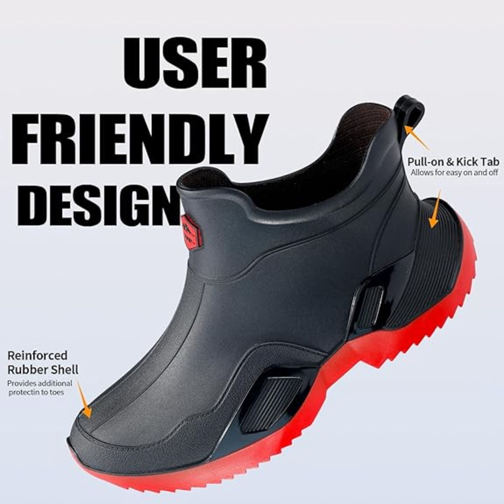 CHICVOMEY Women's Waterproof Rain Boots Anti-Slip Ankle Boots for Gardening Fishing Farming Boating Outdoor Work Traction Sole Short Rain Boots for Women & Men