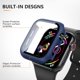thumbnail image 3 of Yanonmyfd Funda rígidas para PC compatibles con Apple Watch Series 6 5 4 SE, funda protectora completa con protector de pantalla de vidrio templado para iWatch 40mm (Azul Marino), 3 of 16