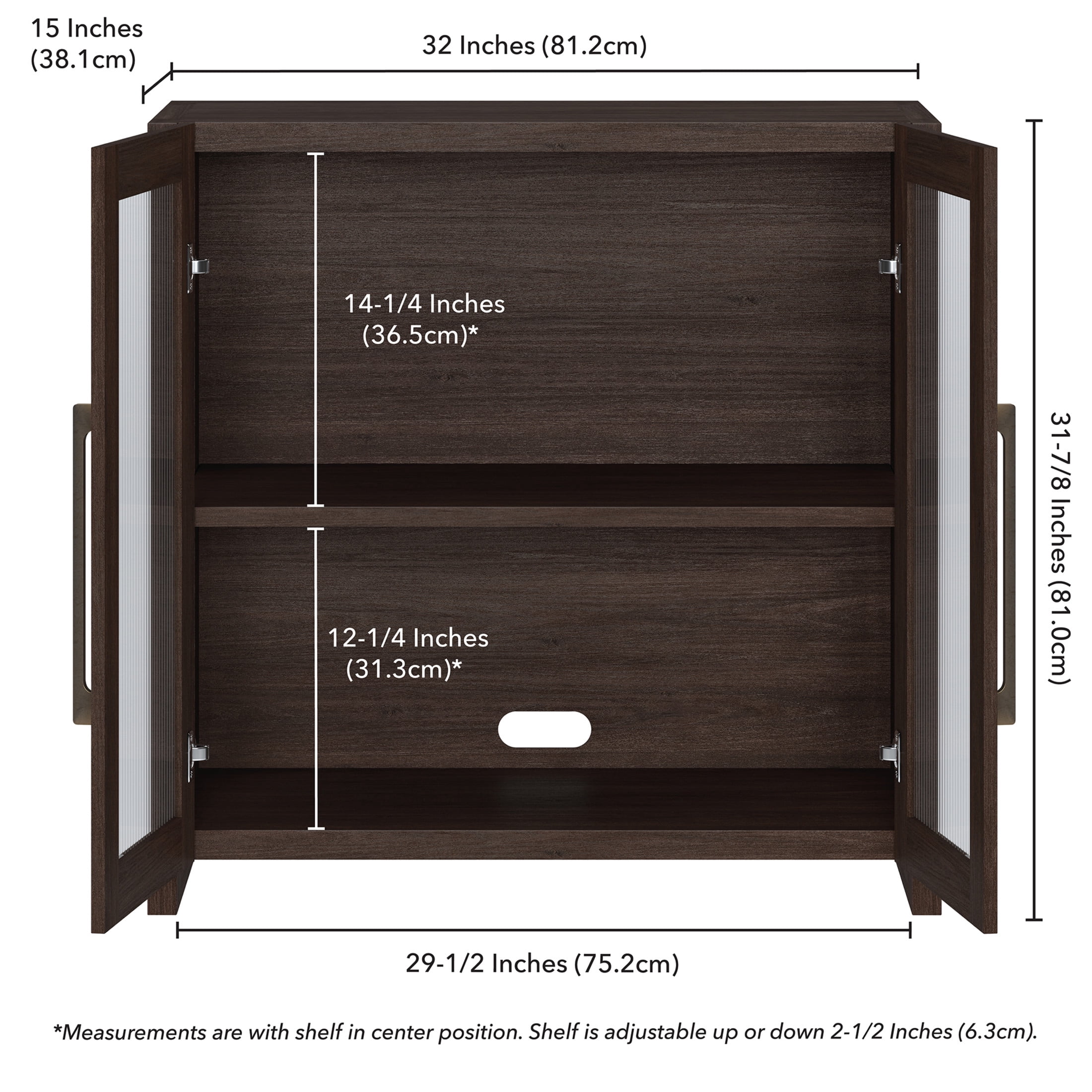 Evelyn&Zoe Modern/Contemporary 32" Wide Brown Oak Accent Cabinet