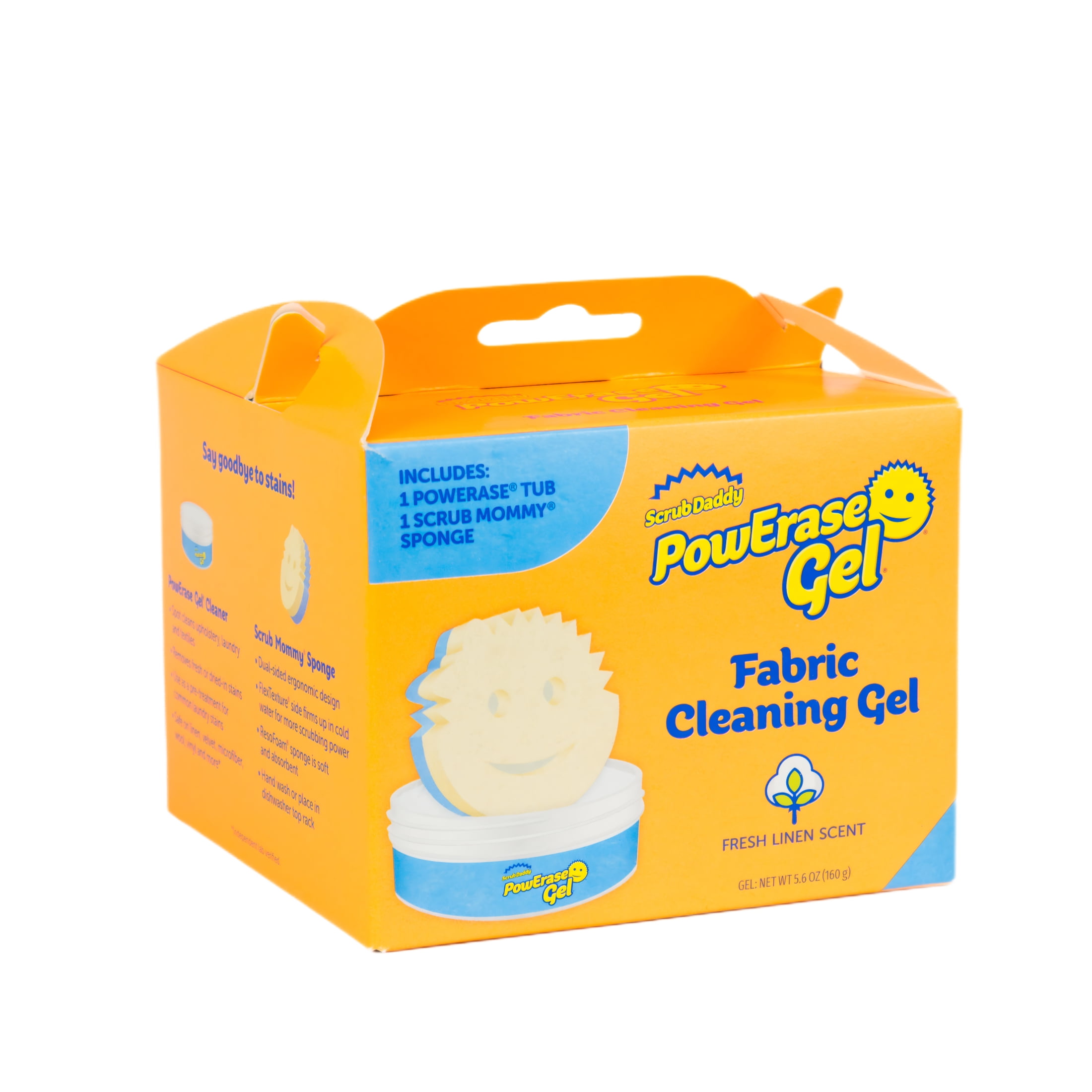 Scrub Daddy PowErase Fabric Cleaning Gel with Scrub Mommy Dual-Sided Cleaning Sponge