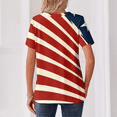 thumbnail image 3 of Iaqnaocc 250 Anniversary Usa Shirt for Women 4th Of July Summer Button Down V-Neck Vintage Shirts Patriotic American Flag Stars Striped Festival Short Sleeve Tee Shirts Deep Red L, 3 of 3