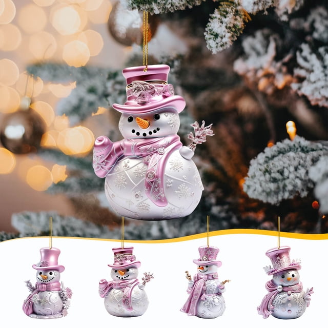 Fiudx Colgante de Muñeco de Nieve de Árbol de Navidad, Adorno Colgante de Acrílico, Accesorio de Decoración Navideña, Idea de Regalo Festivo para Maestros y Amigos, 8 Cm de Alto, Incluye Un Colgante.
