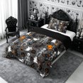 thumbnail image 2 of Erosebridal Gothic Skeleton Ghost Twin Comforter Sets 2pcs,Halloween Black Cats Bedding Set,Dark Grey,Reversible,1 Comforter and 1 Pillowcase, 2 of 6