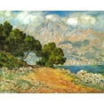 thumbnail image 2 of Monet, Claude 18x15 Black Ornate Wood Framed with Double Matting Museum Art Print Titled - La Corniche de Monaco 1884, 2 of 4