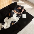 thumbnail image 6 of Corduroy Sofa with Ottoman and Supportive Seat / Perfect for Busy People to Rest, 6 of 6