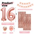thumbnail image 2 of Set de decoración para fiestas Sweet 16 Birthday Girls en oro rosa, 2 of 8