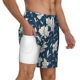 thumbnail image 3 of Picia Lilies Flowers pattern Mens Swim Trunks with Compression Liner Stretch Beach Shorts Quick Dry with Zipper Pockets No-Chafing Board Shorts-X-Large, 3 of 9