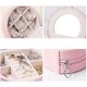 thumbnail image 5 of Caja de almacenamiento de joyería de material de PU rosa multifuncional con cremallera y múltiples compartimentos, 5 of 5