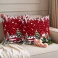 thumbnail image 2 of Red Christmas Outdoor Waterproof Pillow Covers, Xmas Snowman Truck Tree Balls Decorative Square Throw Pillowcase Sofa Cushion Sham for Patio/Couch/Chair, 26"x26" 2 Pack, 2 of 8