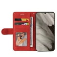 thumbnail image 3 of Wallet Case for Google Pixel 8 with Card Slots Cash Holder Magnetic Clasp Flip Folio Cover, Premium Luxury PU Leather Kickstand Soft Silicone Shockproof Protective Case,Red, 3 of 8
