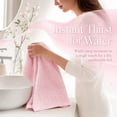 thumbnail image 3 of REGALWOVEN Embroidery Pattern Hand Towels Set, Cotton Hand Towels for Bathroom, Kitchen 14" x 30" Pink 2-Piece, 3 of 7
