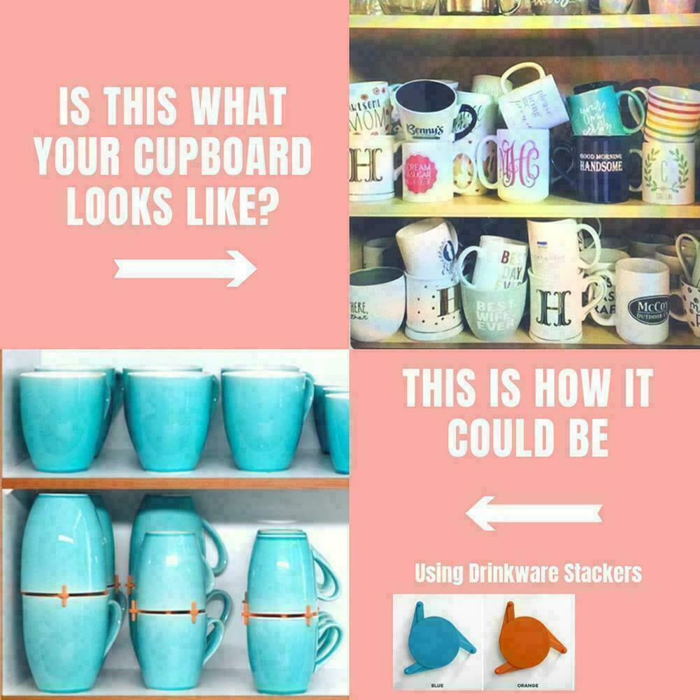 Expandable Stackable Cup Holder Coffee Cup Organizer Storage Kitchen