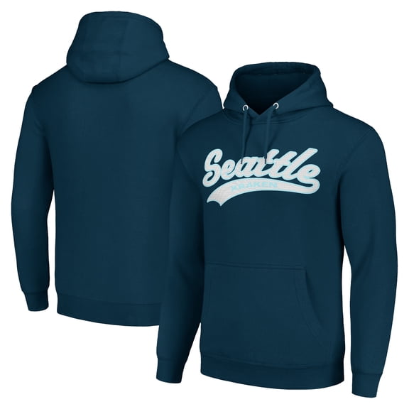 Men's Starter Deep Sea Blue Seattle Kraken Tailsweep Fleece Tri-Blend Pullover Hoodie