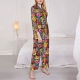 thumbnail image 3 of Honeii Daisies Flowers print Women's Pajama Sets Long Sleeve Button Down Sleepwear Nightwear Soft Pjs Lounge Sets-Small, 3 of 7