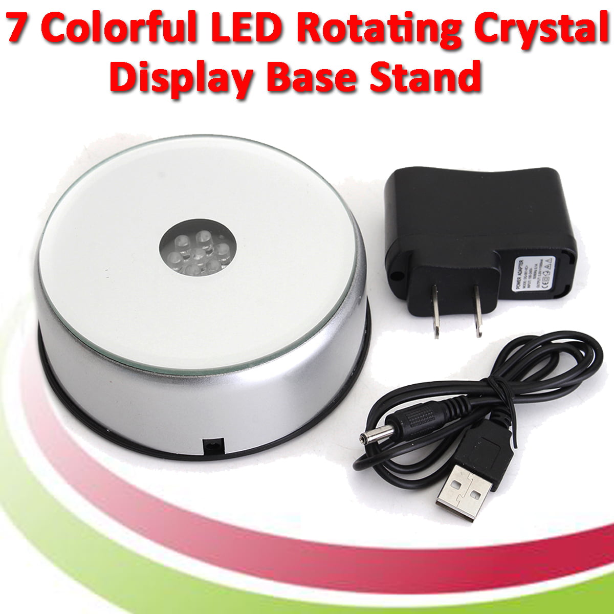 3D LED DISPLAY STAND BASE 3 light battery or AC adapter power show room light up 