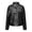 Black, variant on Leather Jacket Women Casual Button Down Coat Stand Collar Classic Long Sleeve Fall Winter Outerwear Chic Motorcycle Biker Fashion Jackets
