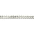 thumbnail image 2 of Auriga 925 Sterling Silver 6mm Beveled Curb Chain Bracelet 8 inch for Women, 2 of 6
