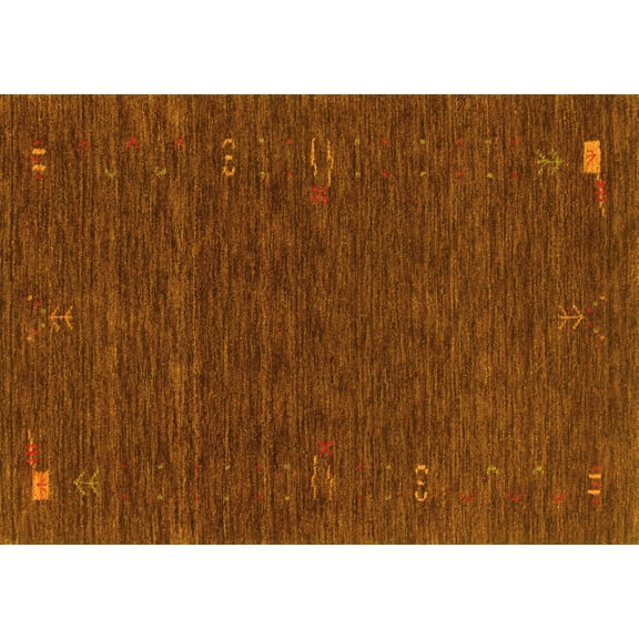 Ahgly Company Indoor Rectangle Abstract Yellow Contemporary Area Rugs, 4' x 6'