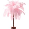 thumbnail image 1 of Luz de sombra de plumas decorada con plumas reales, color rosa grande y única, 1 of 4