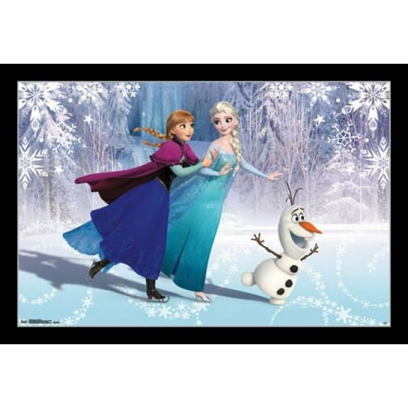Frozen - Ice Skating Laminated & Framed Poster Print (24 x 36)