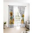 thumbnail image 3 of Yellow Sunflowers Blackout Curtains for Bedroom/Living Room, Thermal Insulated Kitchen Curtains, Elegant Pastoral Floral Watercolor Wooden Grommet Darkening Window Treatment Drapes 52"x84"x2, 3 of 8