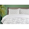 thumbnail image 4 of Ambesonne Grey Duvet Cover Set, Swirled Blossom Leaves, 2-Calking, Cloud White, 4 of 7