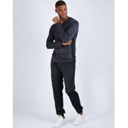 Real Essentials 4 Pack: Mens Dry Fit Long Sleeve V-Neck Active T-Shirt - Athletic Outdoor UPF 50+ (Available in Big & Tall)