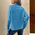 thumbnail image 4 of Vinsonshop Collared Sweaters for Women Spring Sweaters Light Weight Sweater for Women Fall Sweaters for Women Long Sleeve Sweaters for Women Knit Sweater Plain Sweaters for Women Blue L, 4 of 5
