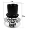 thumbnail image 2 of Two-Tone IP Black Stainless Steel Ring with Top Grade Crystal in Clear for Women Novelty Theme Clear Stone Color Style TK1662 Size 9, 2 of 4