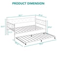 thumbnail image 4 of M optimized Twin Size Metal Daybed with Trundle, Premium Steel Slat Support, Space Saving Trundle Sofa Bed for Living Room, Bedroom and Guest Room, 4 of 8